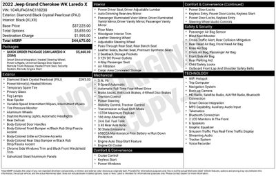 2022 Jeep Grand Cherokee WK Laredo X