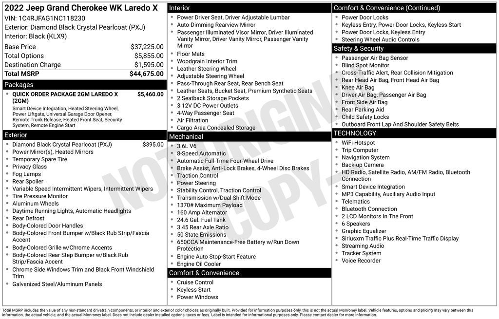 2022 Jeep Grand Cherokee WK Laredo X
