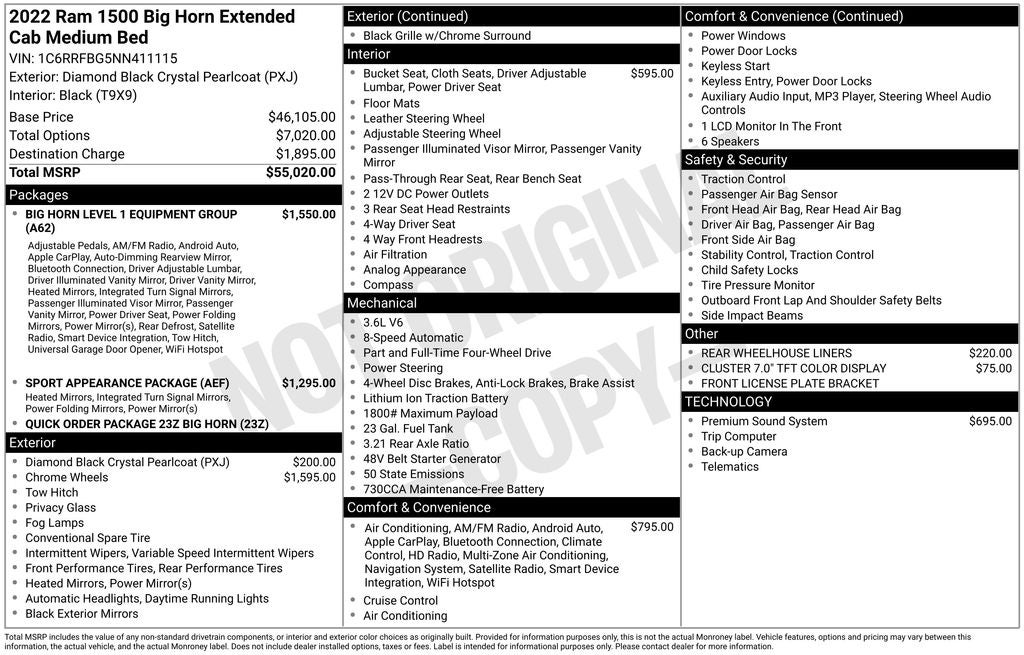 2022 RAM 1500 Big Horn/Lone Star