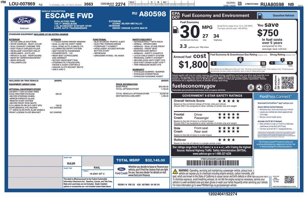 2024 Ford Escape Active