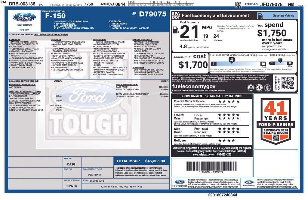 2018 Ford F-150 XLT