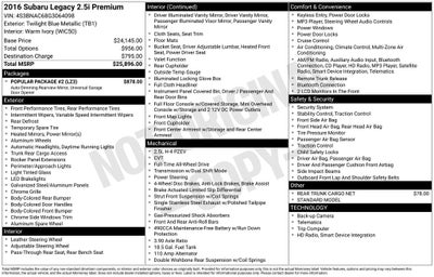 2016 Subaru Legacy 2.5i Premium