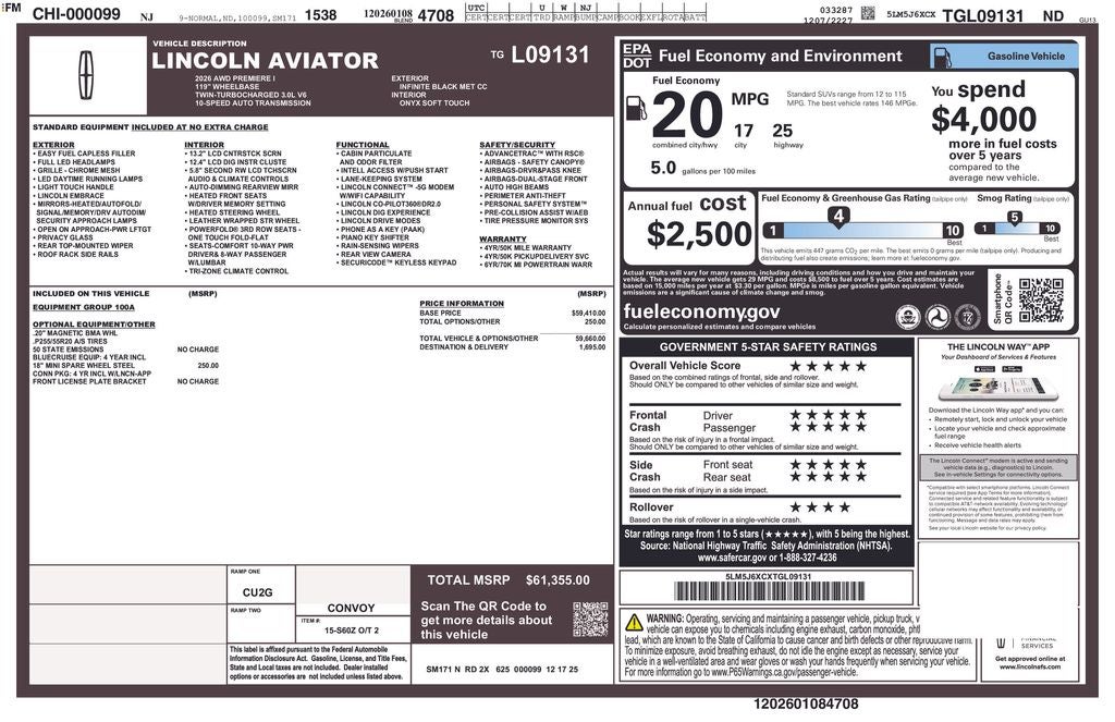 2026 Lincoln Aviator Premiere