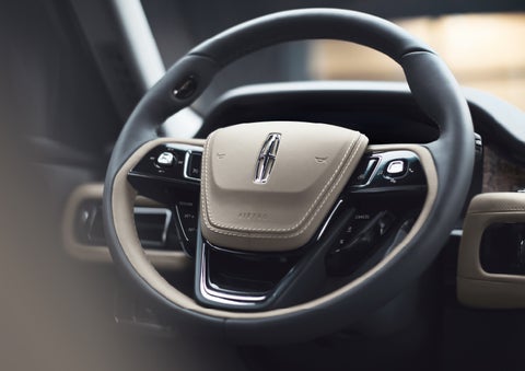 The intuitively placed controls of the steering wheel on a 2024 Lincoln Aviator® SUV | Kindle Lincoln in Cape May Court House NJ