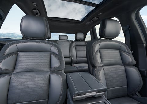 The spacious second row and available panoramic Vista Roof® is shown. | Kindle Lincoln in Cape May Court House NJ