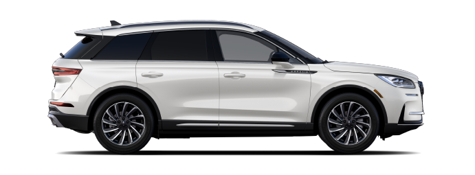 The passenger side of a Lincoln Corsair® SUV is shown in Pristine White. | Kindle Lincoln in Cape May Court House NJ